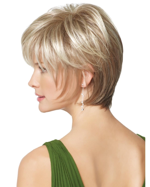 Synthetic Blonde Straight Refined Short Wigs