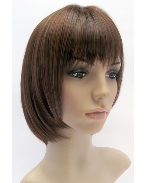 Fashionable Auburn Straight Chin Length Kids Wigs