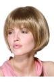 Online Blonde Straight Chin Length Remy Human Lace Wigs