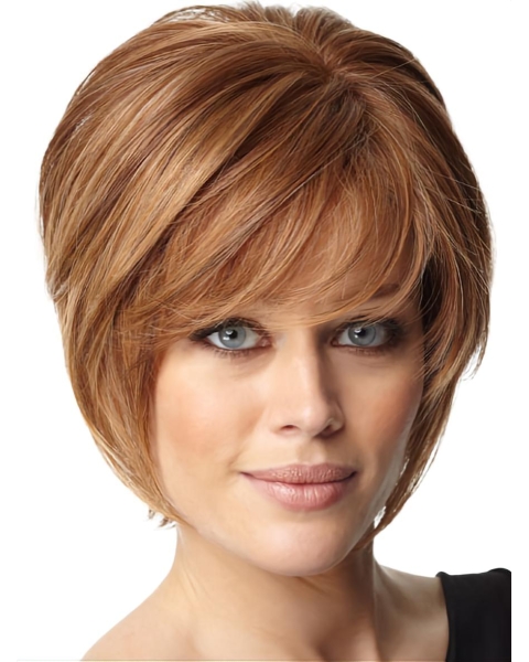 Pleasing Auburn Straight Chin Length Wigs For Cancer