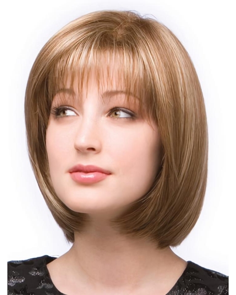 Easeful Blonde Monofilament Chin Length Wigs For Cancer