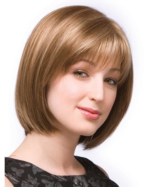 Easeful Blonde Monofilament Chin Length Wigs For Cancer