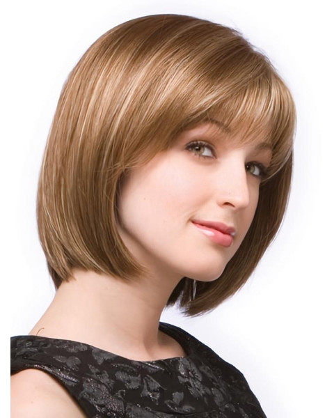 Easeful Blonde Monofilament Chin Length Wigs For Cancer