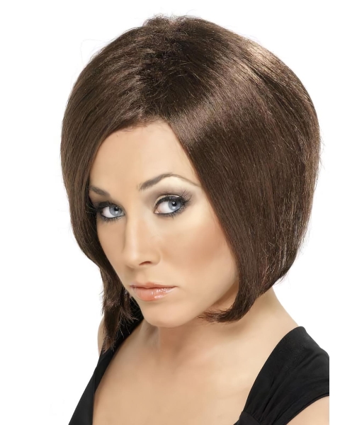 Fashion Brown Straight Chin Length Bob Wigs