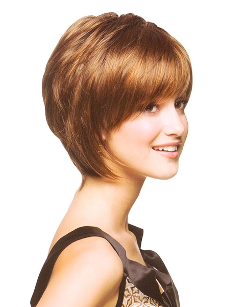 Fashionable Auburn Straight Chin Length Bob Wigs