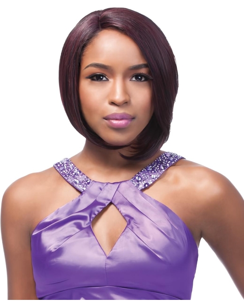 Fashionable Auburn Straight Chin Length African American Wigs