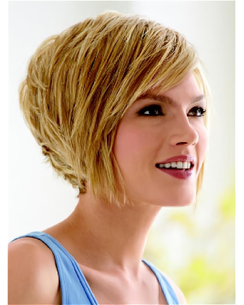 Unique Blonde Straight Chin Length Wigs For Cancer