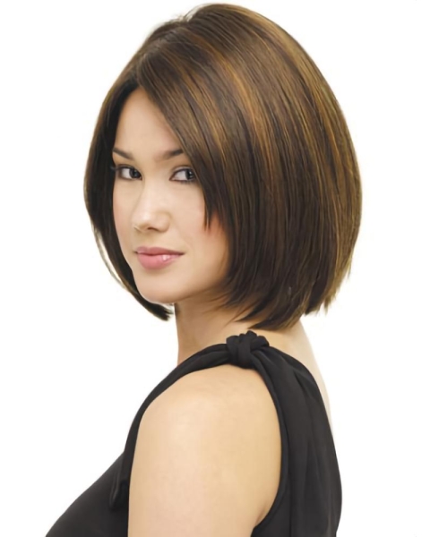 Great Brown Straight Chin Length Bob Wigs