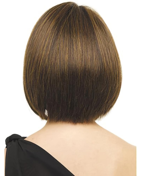 Great Brown Straight Chin Length Bob Wigs