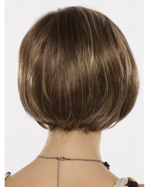 Ideal Brown Straight Chin Length Bob Wigs