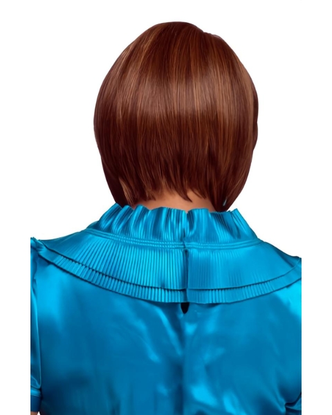 Comfortable Auburn Straight Chin Length African American Wigs