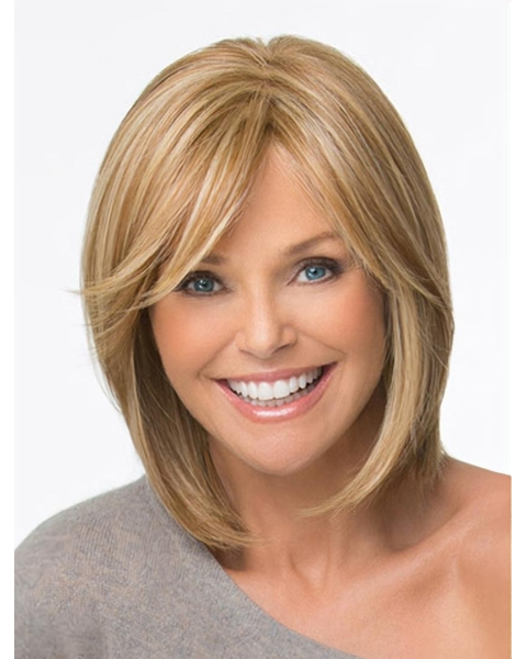 Elegant Blonde Monofilament Chin Length Lace Wigs