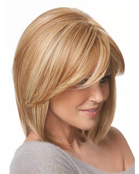 Elegant Blonde Monofilament Chin Length Lace Wigs