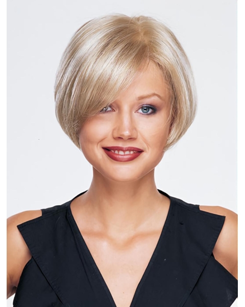 Sassy Blonde Monofilament Chin Length Synthetic Wigs