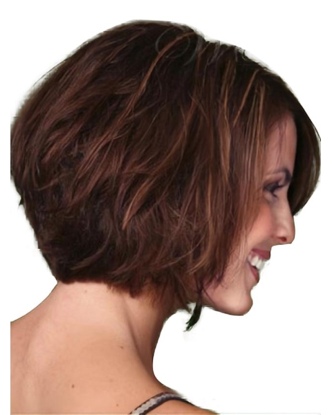 Exquisite Auburn Lace Front Chin Length Wigs For Cancer