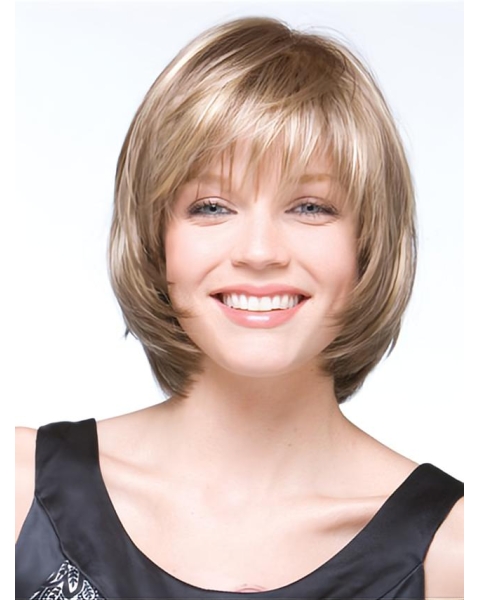 Tempting Blonde Straight Chin Length Bob Wigs