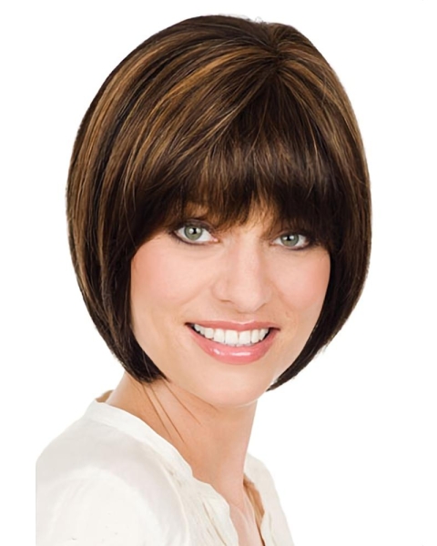 Flexibility Monofilament Straight Chin Length Lace Wigs