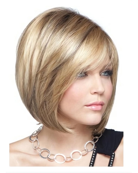 Easeful Blonde Monofilament Chin Length Wigs