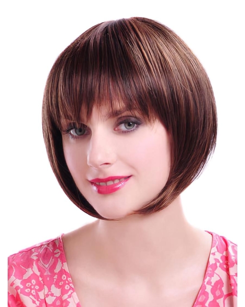 Sassy Auburn Straight Chin Length Bob Wigs