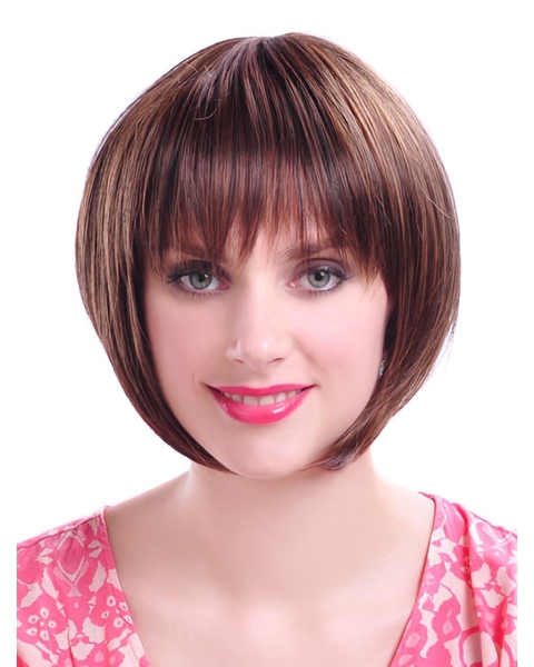 Sassy Auburn Straight Chin Length Bob Wigs