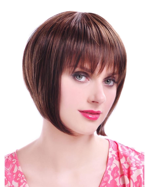 Sassy Auburn Straight Chin Length Bob Wigs