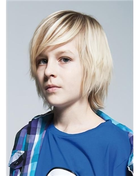 Blonde Straight Chin Length Kids Wigs