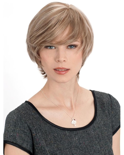 Monofilament Straight Remy Human Hair Soft Medium Wigs