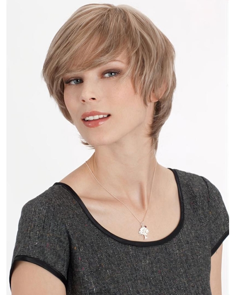 Monofilament Straight Remy Human Hair Soft Medium Wigs