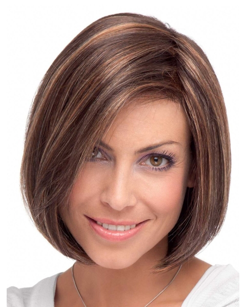 Lace Front Mature Straight Synthetic Medium Wigs