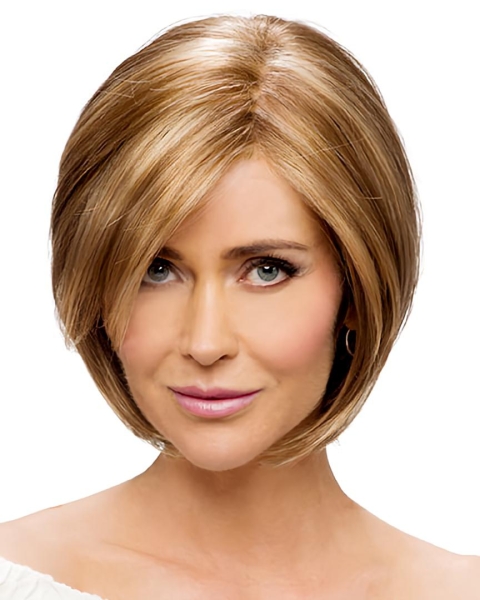 Sleek Blonde Monofilament Chin Length Petite Wigs