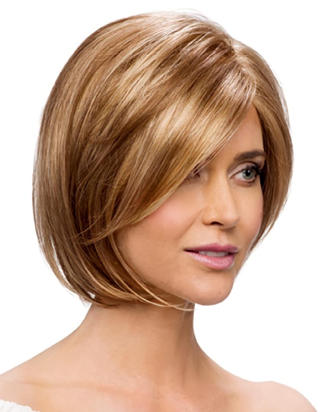 Sleek Blonde Monofilament Chin Length Petite Wigs