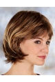 Brown Sassy Straight Synthetic Medium Wigs