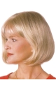 Mature Blonde Monofilament Chin Length Bob Wigs