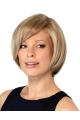 Elegant Blonde Monofilament Chin Length Wigs For Cancer