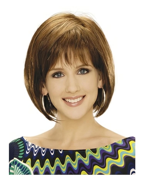 Comfortable Blonde Straight Chin Length Bob Wigs