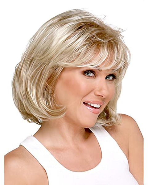 Cosy Blonde Straight Chin Length Bob Wigs