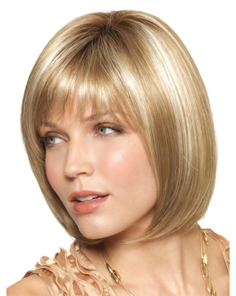 Blonde Nice Monofilament Synthetic Medium Wigs