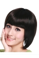 Trendy Black Straight Chin Length Bob Wigs