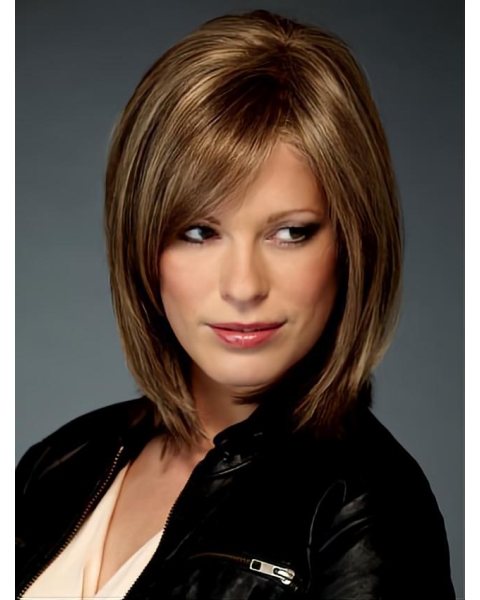 Online Brown Straight Chin Length Bob Wigs