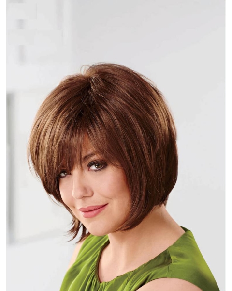 Natural Auburn Straight Chin Length Bob Wigs