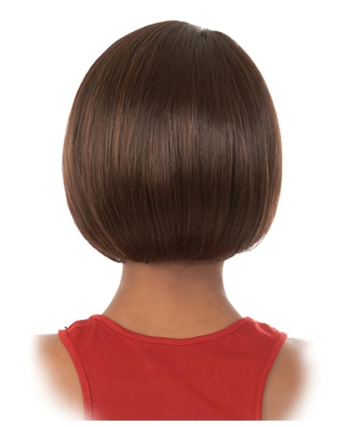 Affordable Brown Straight Chin Length African American Wigs