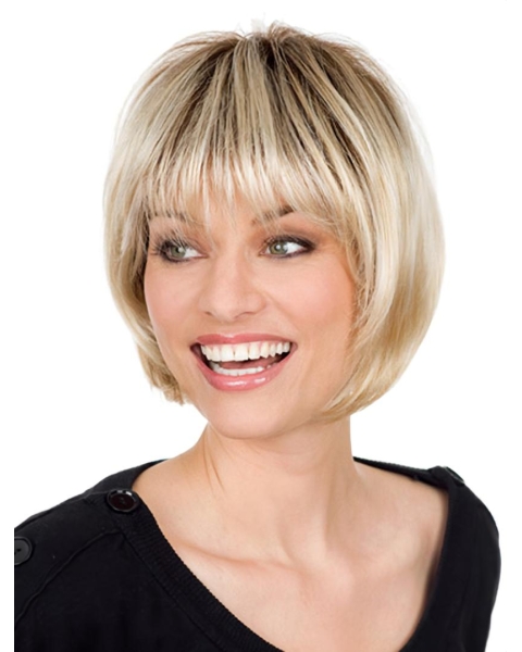 Radiant Blonde Monofilament Chin Length Wigs