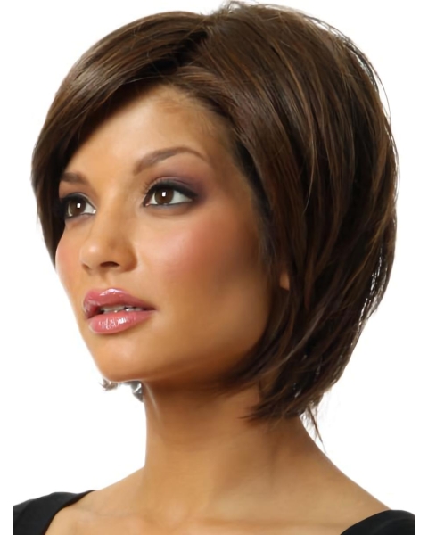 Stylish Brown Synthetic Chin Length Bob Wigs