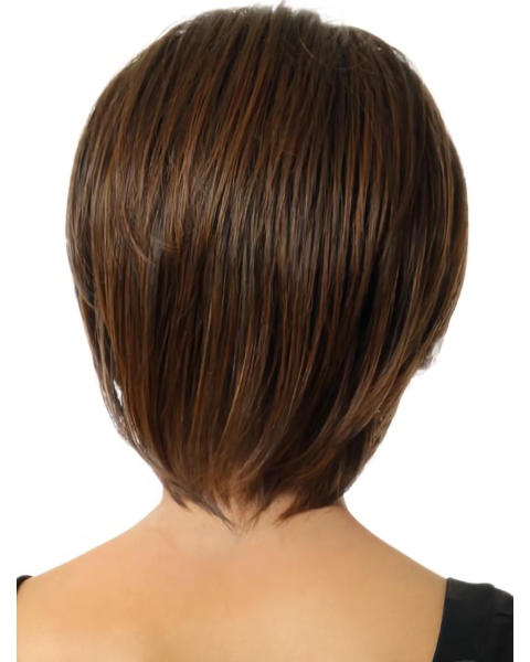 Stylish Brown Synthetic Chin Length Bob Wigs