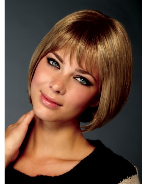 Monofilament Straight Synthetic Convenient Medium Wigs