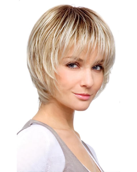 Blonde Monofilament Synthetic Ideal Medium Wigs