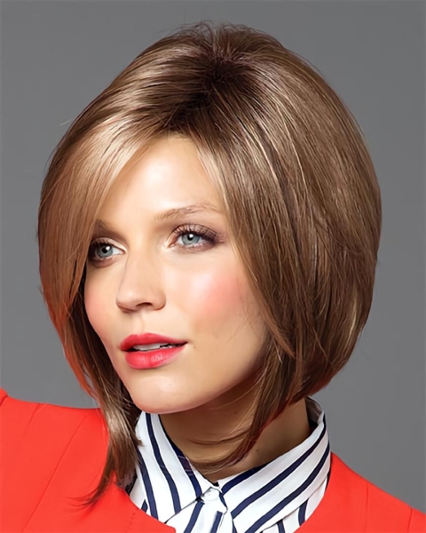 Tempting Brown Straight Chin Length Synthetic Wigs