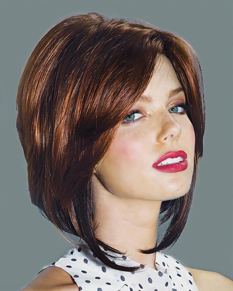 Tempting Brown Straight Chin Length Synthetic Wigs