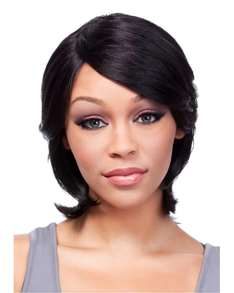 Black Straight Chin Length African American Wigs