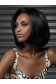 Black Straight Synthetic Mature Medium Wigs